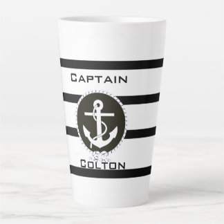 Nautical Anchor Monogram Latte Mug