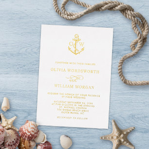 Nautical Anchor Monogram Minimal Wedding