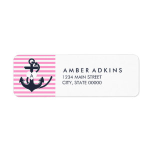 Nautical Anchor Monogram Return Address Label