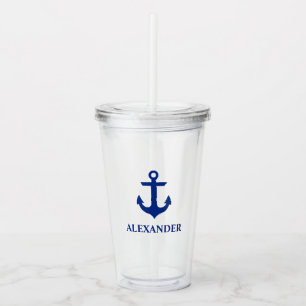 Nautical Anchor Name Acrylic Tumbler