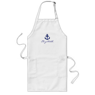 Nautical Anchor & Name Long Apron