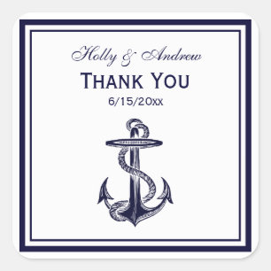 Nautical Anchor Navy Blu Framed 2 TY Envelope Seal