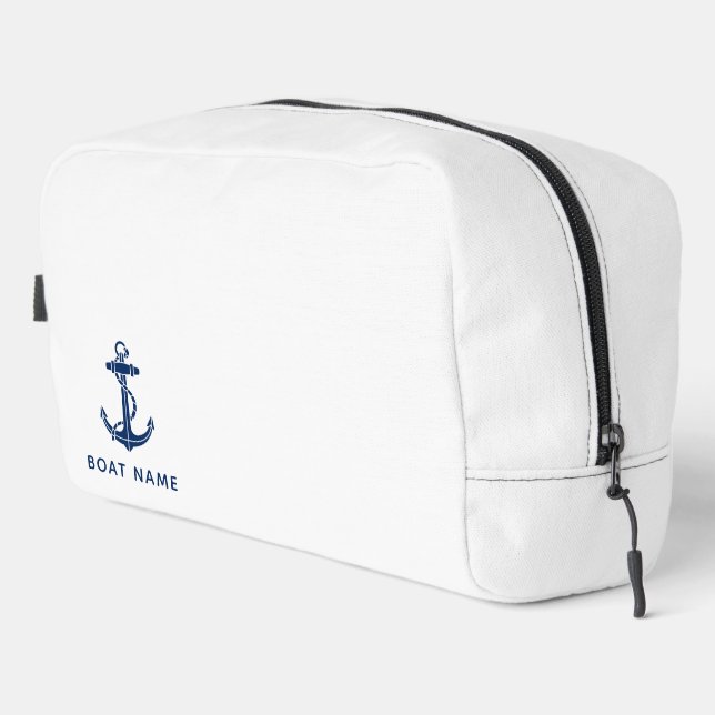 Nautical Anchor Navy Blue Boating Custom Cruise Dopp Kit (Right Corner)