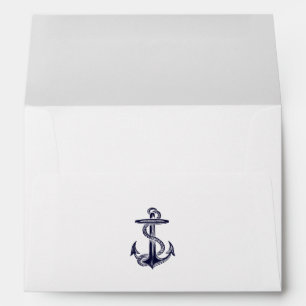 Nautical Anchor Navy Blue Framed 2F A7 5x7 Envelopes