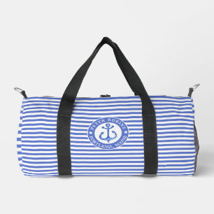 Nautical Anchor Navy Blue Personalised Duffle Bag