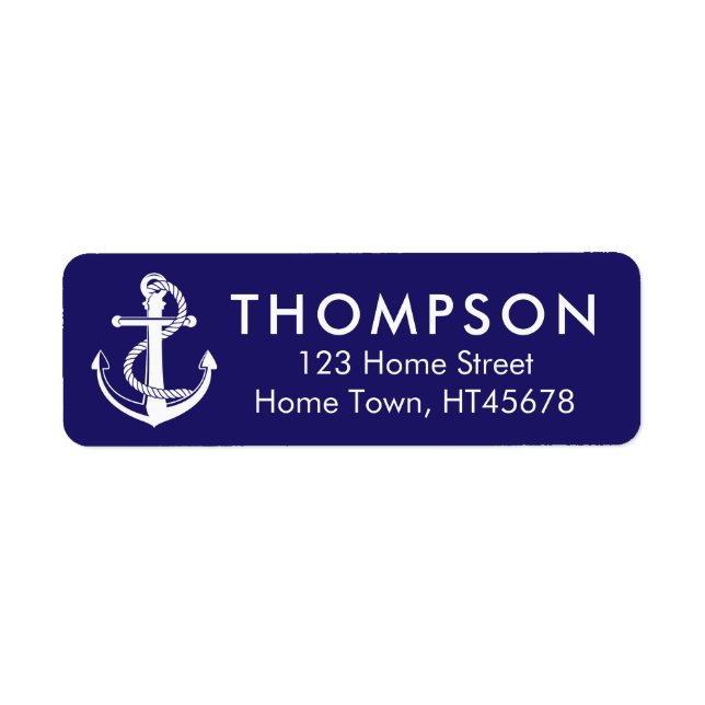 Nautical Anchor Navy Blue Return Address (Front)