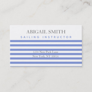 Nautical Anchor - Navy Blue Striped Business Cards