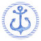 Nautical Anchor - Navy Blue Striped