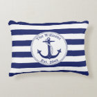 Nautical Anchor Navy Blue Stripes Family Name