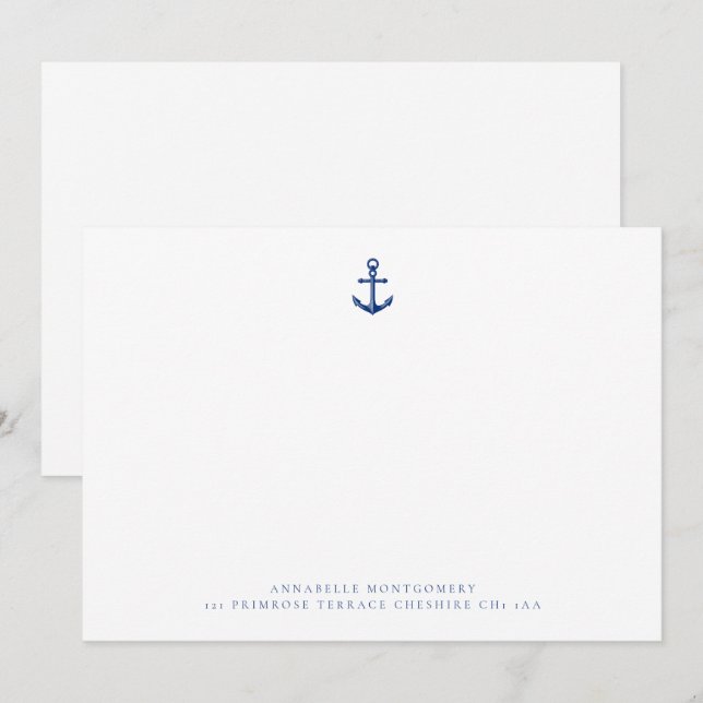 Nautical Anchor Navy Correspondence       Card (Front/Back)
