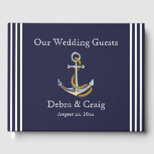 Nautical Anchor Navy Wedding Guestbook
