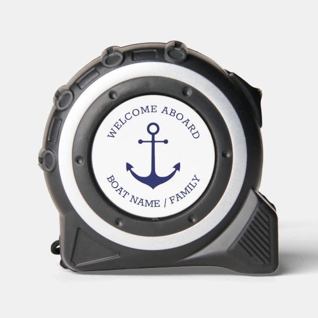Nautical anchor navy white Welcome Aboard name  1 (Front)