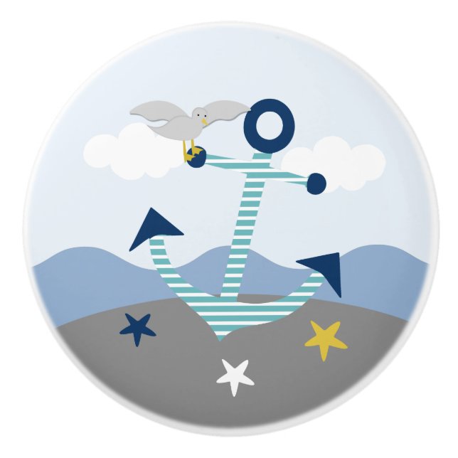 Nautical Anchor Nursery Drawer Pull Knob (Front)