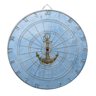 Nautical Anchor On Blue Dartboard