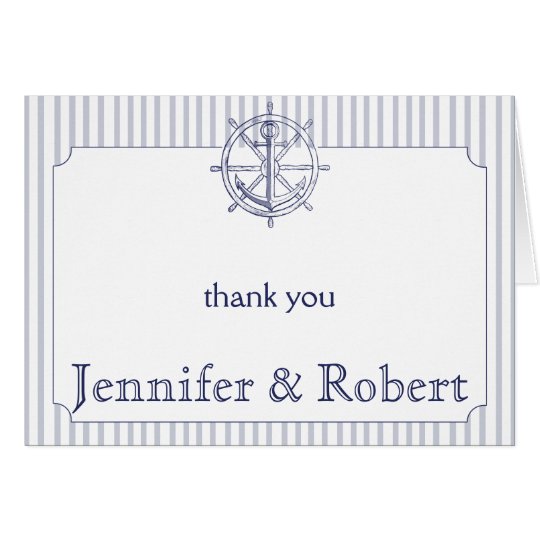 Nautical Anchor on Grey Stripe Thank You