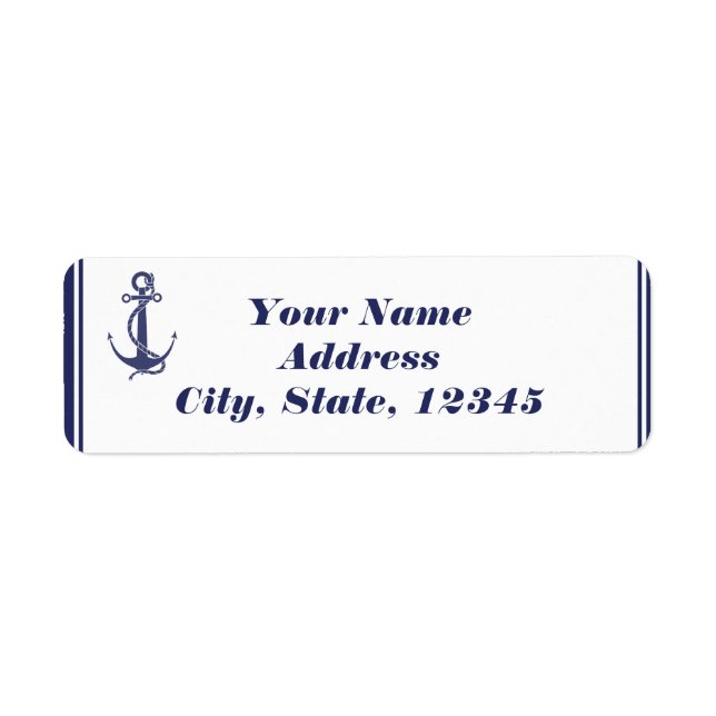 Nautical Anchor on Navy Return Address (Front)