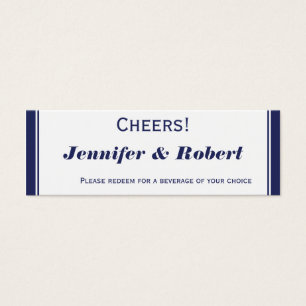 Nautical Anchor on Navy Wedding Drink Tickets