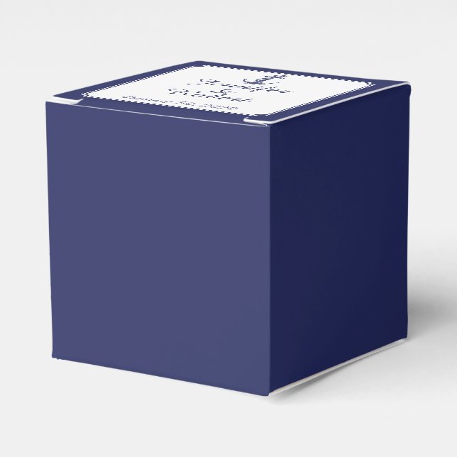 Nautical Anchor on Navy Wedding Favour Box (Front Side)