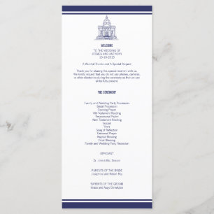 Nautical Anchor on Navy Wedding Program v4 JRoy Menu