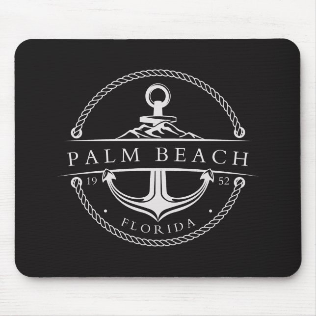 Nautical Anchor Palm Beach Florida 1952 Mouse Mat (Front)