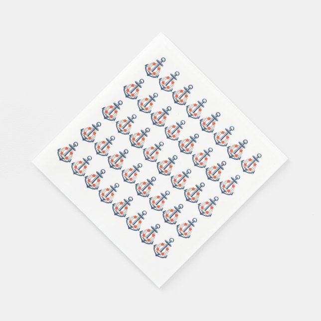 Nautical Anchor Paper Napkins (Corner)
