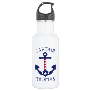 Nautical Anchor Patriotic Captain Name 532 Ml Water Bottle