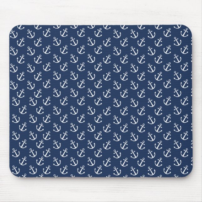 Nautical Anchor Pattern Mouse Mat (Front)