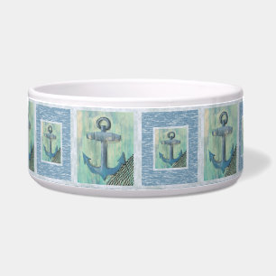 Nautical Anchor Pattern Pet Bowl