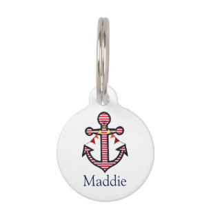 Nautical Anchor Personalised Cat or Dog Pet Tag