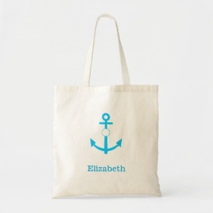 Nautical Anchor Personalised Name Monogram Tote Bag