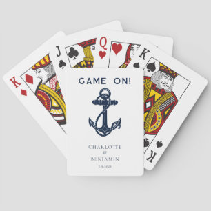 Nautical Anchor Personalised Wedding Playing Cards