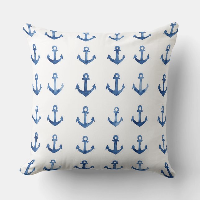 Nautical Anchor Pillow | Coastal Throw Pillows (Front)