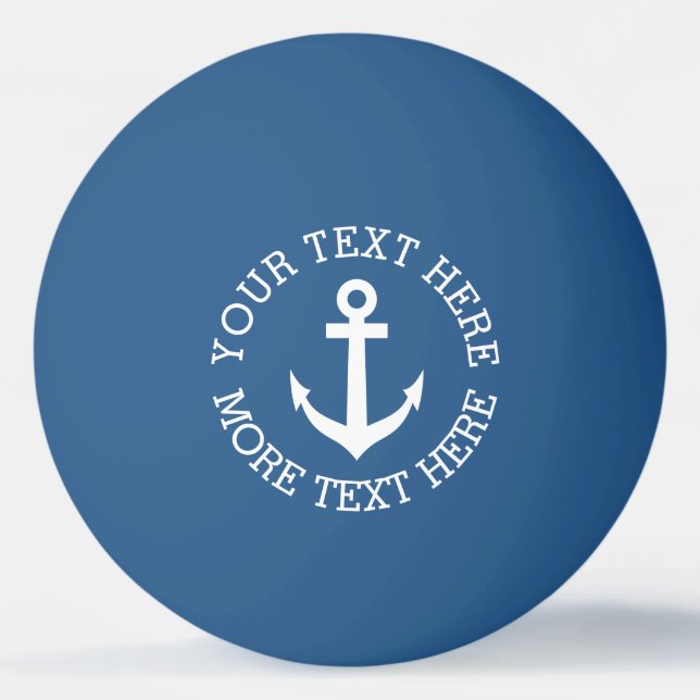 Nautical anchor ping pong balls for table tennis (Front)