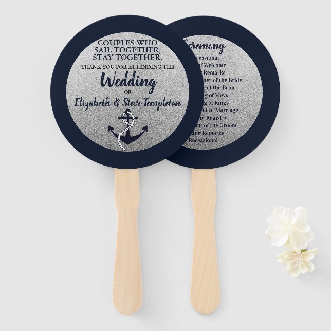 Nautical Anchor Program Fans (Front and Back)