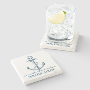Nautical anchor quote A smooth sea never coaster