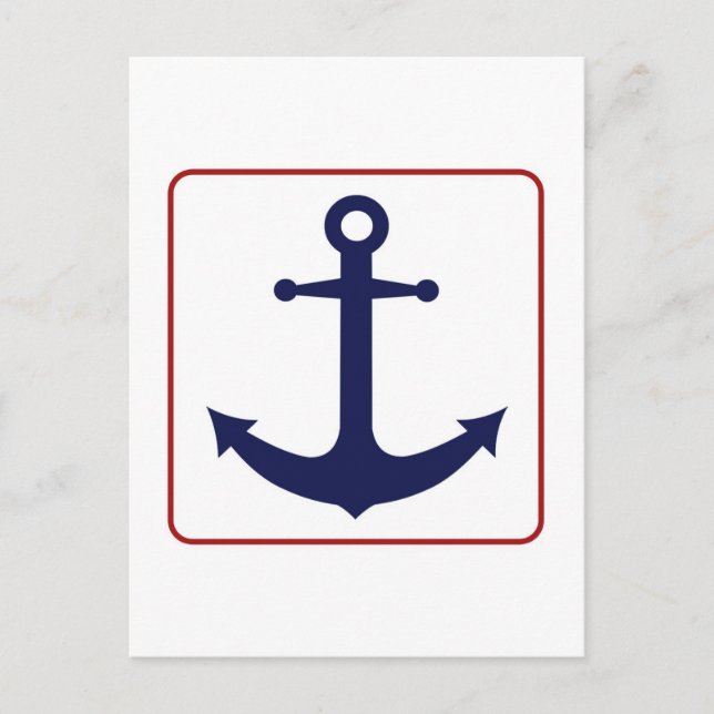 Nautical Anchor - Red White and Blue Postcard (Front)