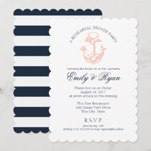 Nautical Anchor Rehearsal Dinner Invitation