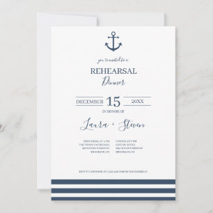 Nautical Anchor Rehearsal Dinner Invitation