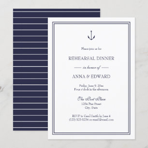 Nautical Anchor Rehearsal Dinner Invitation