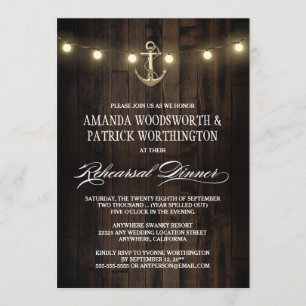 Nautical Anchor Rehearsal Dinner Invitations