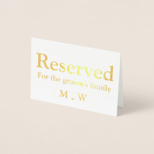 Nautical Anchor Reserved Wedding Table place Foil Card