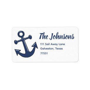 Nautical Anchor Return Address Labels