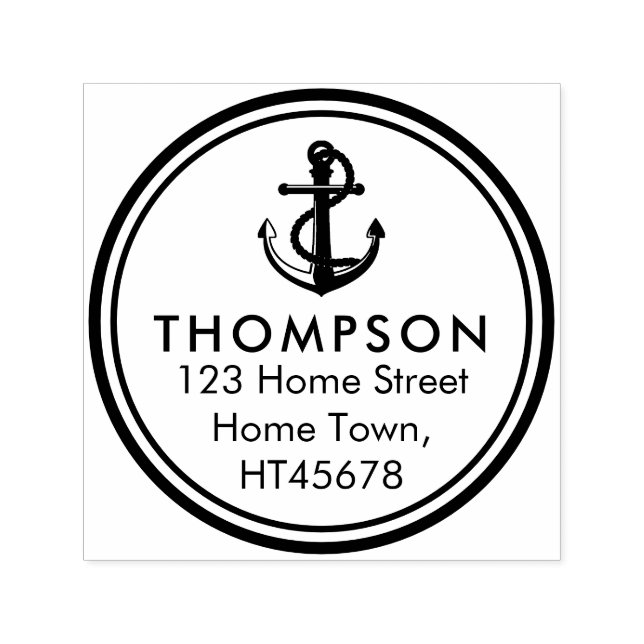 Nautical Anchor Return Address Self-inking Stamp (Design)