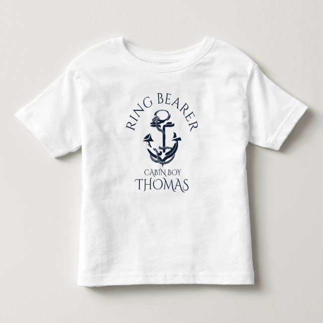 Nautical Anchor Ring Bearer Toddler T-Shirt (Front)