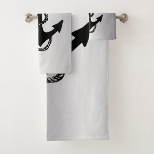 nautical ANCHOR + ROPE   Bath Towel Set
