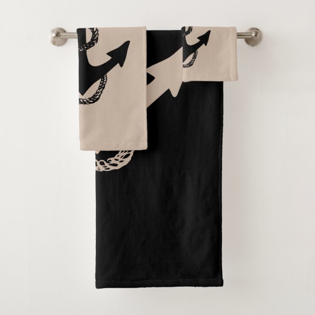 nautical ANCHOR + ROPE | Bath Towel Set (Insitu)