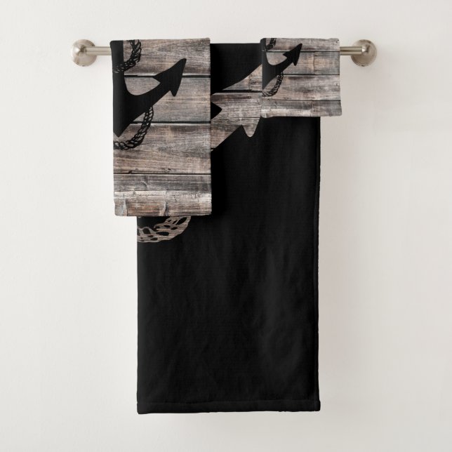 nautical ANCHOR + ROPE | Bath Towel Set (Insitu)