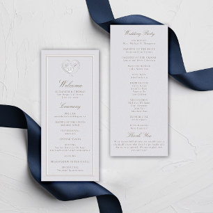 Nautical Anchor Rope Crest Classic Wedding Program