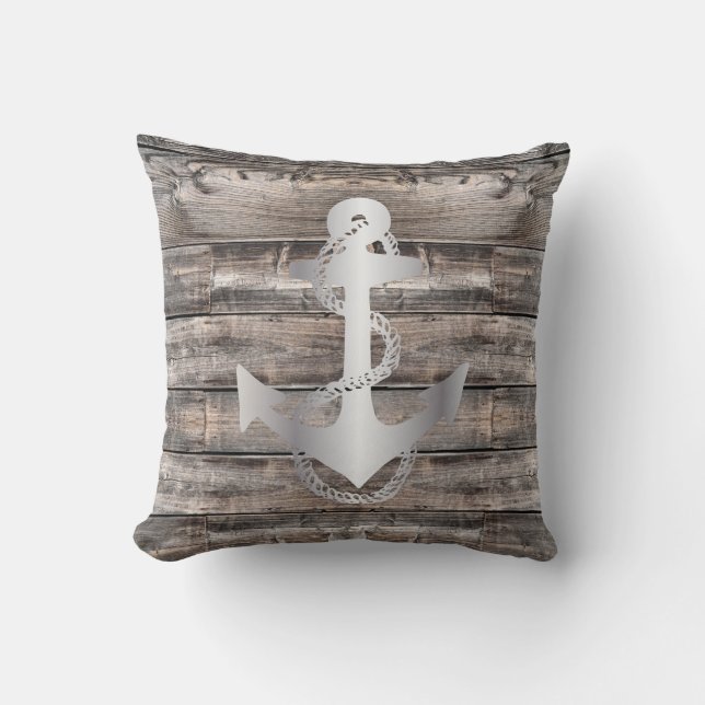 nautical ANCHOR + ROPE | Throw Pillow (Front)