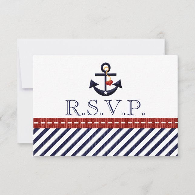 Nautical Anchor RSVP Response Cards (Front)